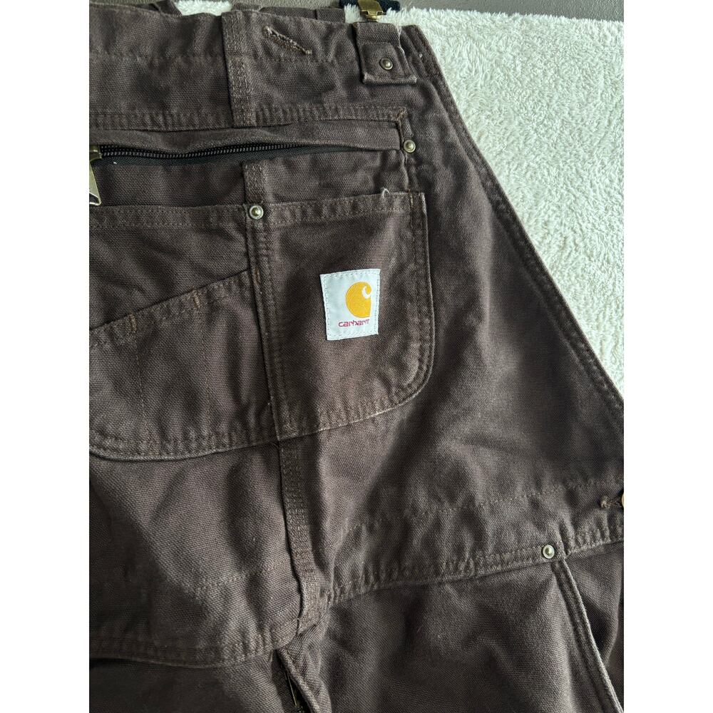 Carhartt Dark Brown Bib Overalls XL 104031 - Picture 16 of 16